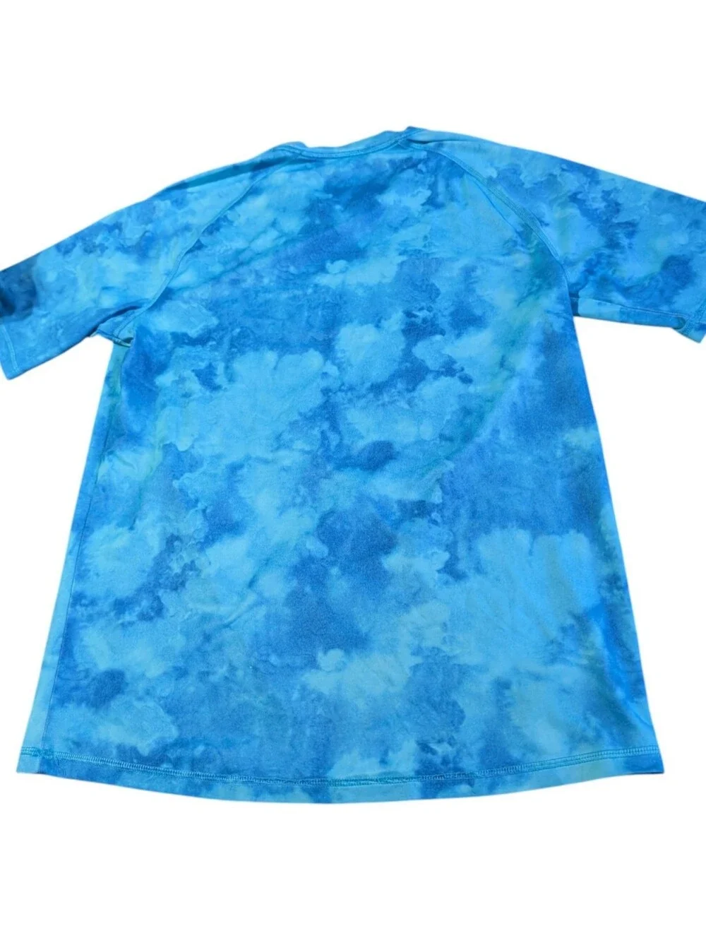 George Men's Blue Cloud Wash Tie Dye Swim Rash Guard